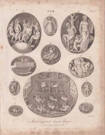 Antique Engraving Print, Gem, 1807