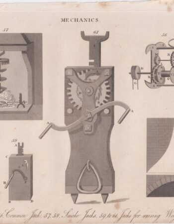 Antique Engraving Print, Jacks, Mechanics, 1816
