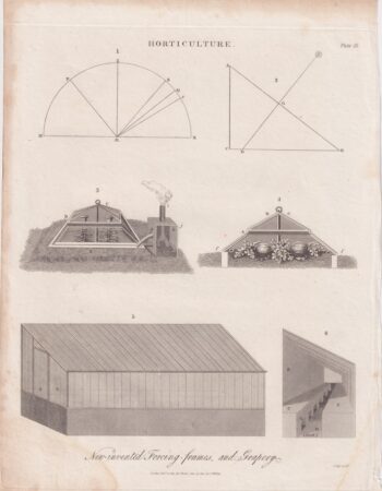 Antique Engraving Print, Horticulture, 1810