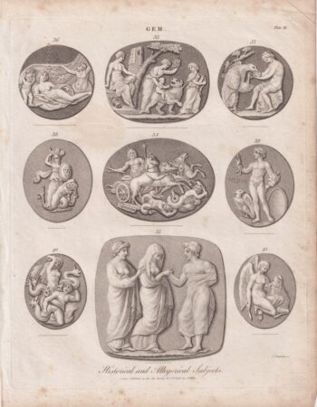 Antique Engraving Print, Gem, 1806