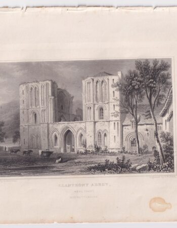 Antique Engraving Print, Llanthony Abbey, 1830