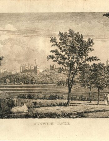 Antique Engraving Print, Alnwick Castle, 1750 ca.