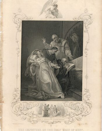 Antique Engraving Print, The Imposture of the Holy Maid of Kent, 1830