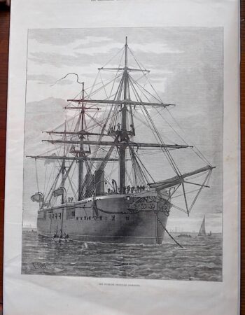 Antique Print, The Turkish Ironclad Hamidieh, 1871