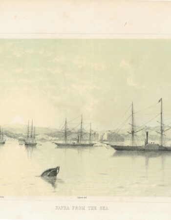 Antique Print, Napha from the sea, 1856