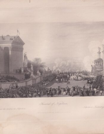 Antique Engraving Print, Funeral of Napoleon, 1840