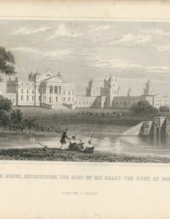 Antique Engraving Print, Blenheim House, Oxfordshire, 1845