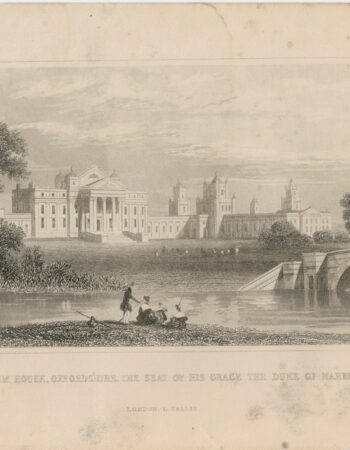 Antique Engraving Print, Blenheim House, 1845