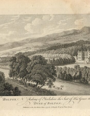 Antique Engraving Print, Bolton, N. Riding of Yorkshire the Seat of Ilis Grace the Duke of Bolton, 1775