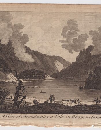 Antique Engraving Print, A View of Broadwater a Lake in Westmoreland, 1770