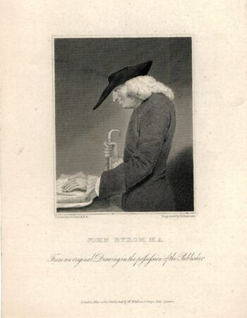 Antique Engraving Print, John Byrom M.A., 1822