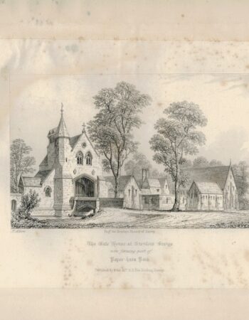 Antique Engraving Print, The Gate House, 1840