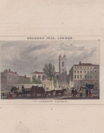 Antique Engraving Print, St. Andrew's Church, 1850