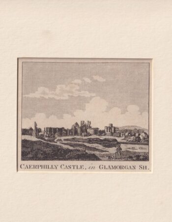Antique Engraving Print, Caerphilly Castle, 1790