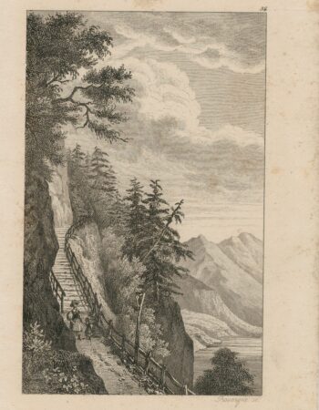 Antique Engraving Print, Chemin de Weglin au Righi, 1830