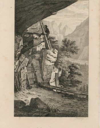 Rare Antique Engraving Print, Chemin des Echelles, 1830