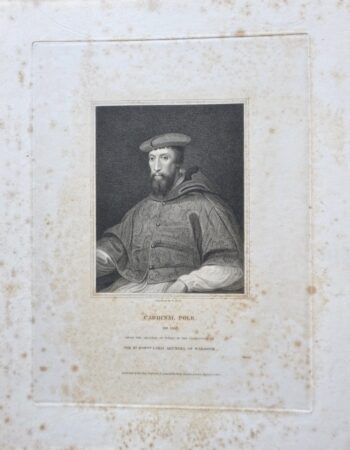 Antique Engraving Print, Cardinal Pole, 1825