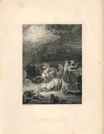 Rare Antique Engraving Print, Nestor and Tydides, 1836