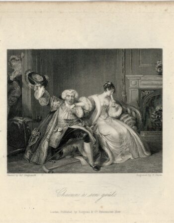 Rare Antique Engraving Print, Chacun à son goût, London, 1836