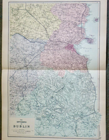 Antique Map, The Environs of Dublin, 1891