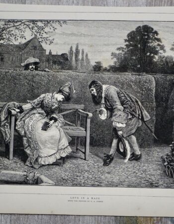 Vintage Print, Love in a Maze, 1873
