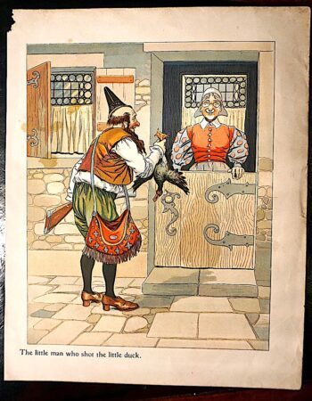 Vintage print, "The little man who shot the little duck", early 1900