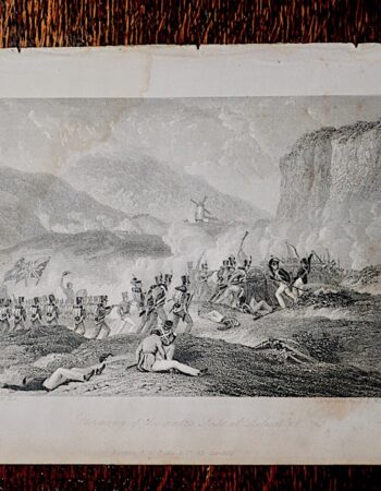Antique Engraving Print, "Storming of the centre Pass at Rolica", 1839.