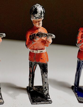 3 Antique metal toy soldiers, John Hill & C. 1898-1914