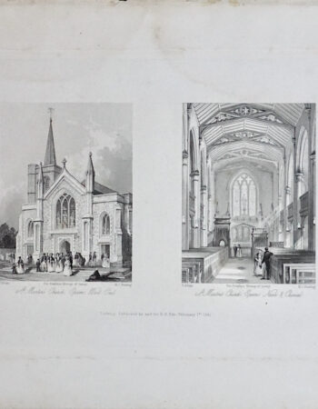 Antique Engraving Print, St. Martin's Church, 1841