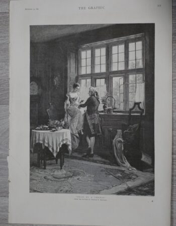 Vintage Print, Held by a Thread, 1893