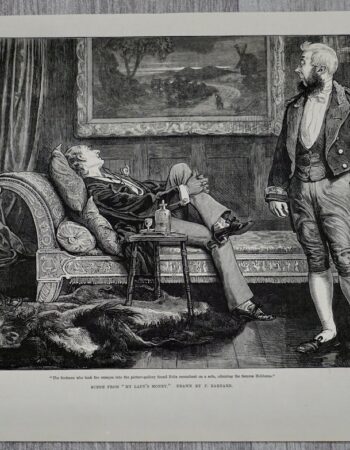 Antique Print, Scene from My Lady's Money, 1877