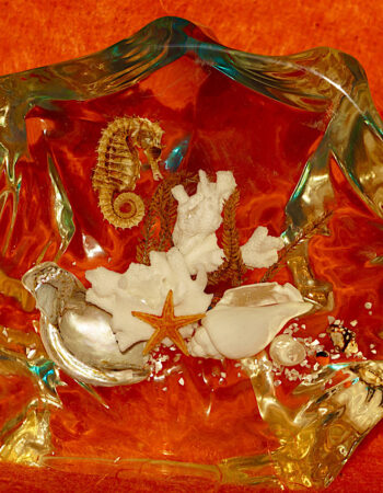 Vintage Lucite Resin Sea Life Ornament Paperweight