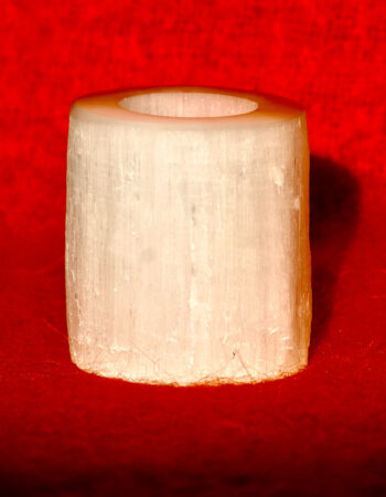 Selenite Cylinder Tea Light Lamp