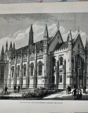 Vintage Print, The Wilson Hall, Melbourne, Australia, 1879