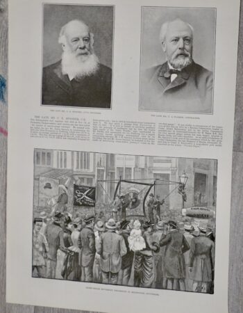 Vintage Print, Eight-hours Movement Procession in Melbourne, 1889