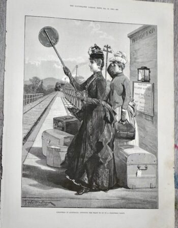 Antique Print, Christmas in Australia, 1889