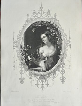 Rare Antique Engraving Print, The Lute, 1873