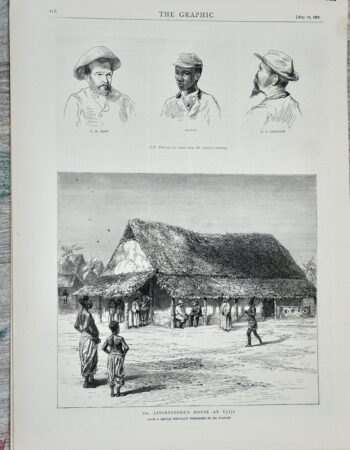Vintage Print, Dr. Livingstone's House, 1872