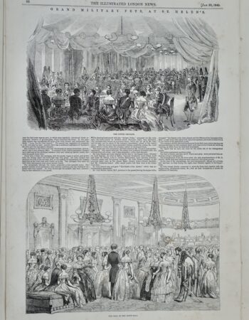 Antique Print, Pavilion; The ball..., 1849