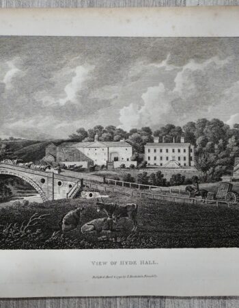 Antique Engraving Print, View of Hyde Hall, 1795