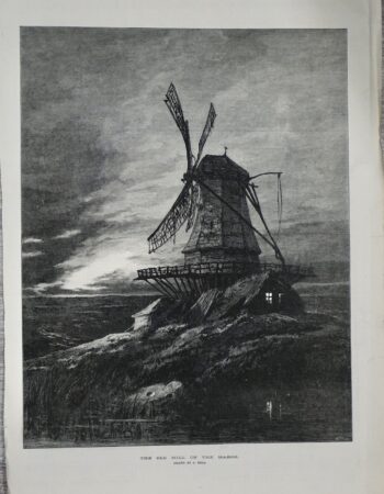 Vintage Print, The Old Mill in the Marsh, 1879