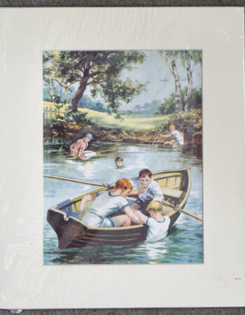 Vintage Print, Lake Scene, 1920