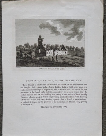 Antique Engraving Print, ST. Trinion's Church in the Isle Man, 1785