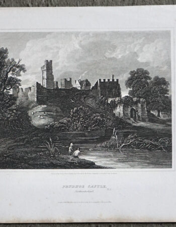 Antique Engraving Print, Prudhoe Castle, Northumberland, 1815
