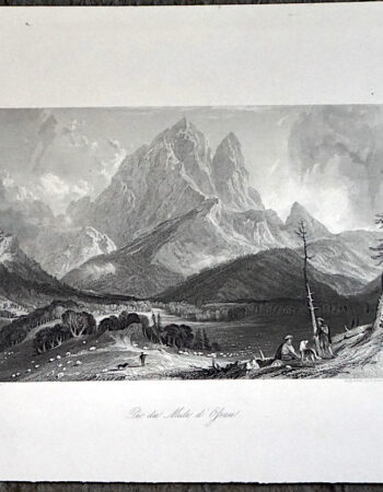 Antique Engraving Print, Pic du Midi d'Ossau, 1840 ca.