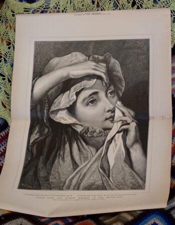 Antique Print, Uncle Toby and Widow Wadman, 1878