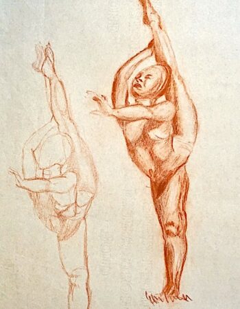 The dancer, study pastel on paper, 1957, unsigned