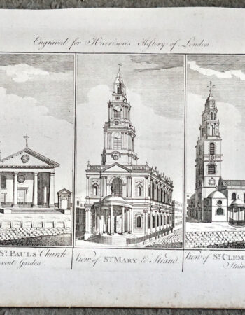 Antique Engraving Print, History of London, 1770