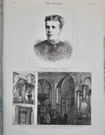 Vintage Print, Old Ecclesiastical Architecture; Rodolph... 1878