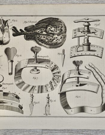 Antique Engraving Print, Facing Tournequet, 1860